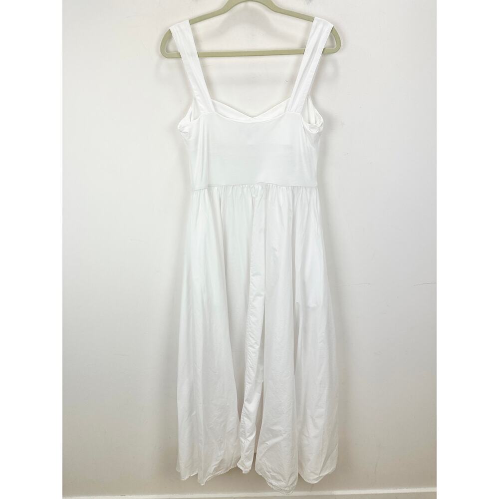 J.Crew Sweetheart Tank Maxi Dress Poplin A Line Skirt Retro Classic White Large - Picture 6 of 12